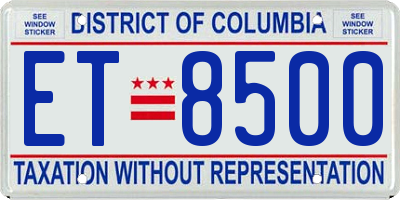 DC license plate ET8500