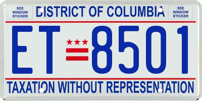 DC license plate ET8501