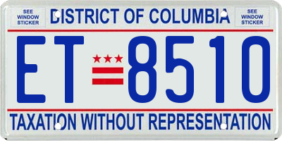 DC license plate ET8510