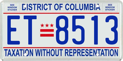 DC license plate ET8513