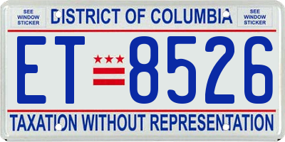 DC license plate ET8526