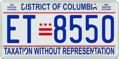 DC license plate ET8550