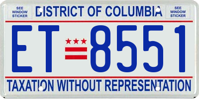 DC license plate ET8551