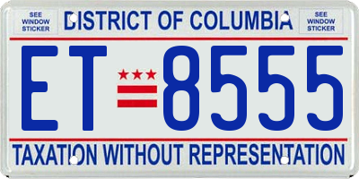 DC license plate ET8555