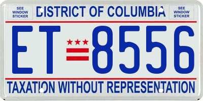 DC license plate ET8556