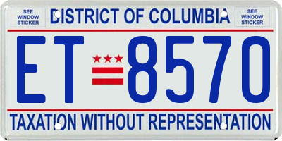 DC license plate ET8570