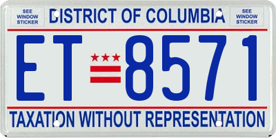DC license plate ET8571