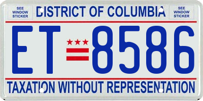 DC license plate ET8586