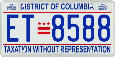 DC license plate ET8588