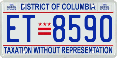DC license plate ET8590