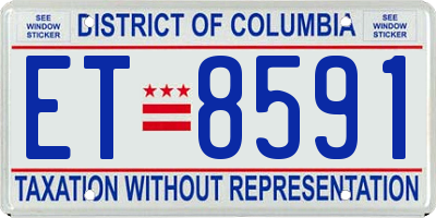 DC license plate ET8591