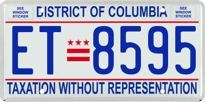 DC license plate ET8595