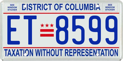 DC license plate ET8599