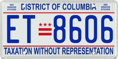 DC license plate ET8606