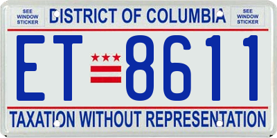 DC license plate ET8611