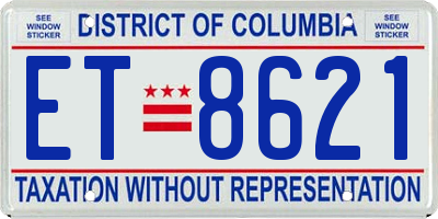 DC license plate ET8621