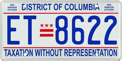 DC license plate ET8622