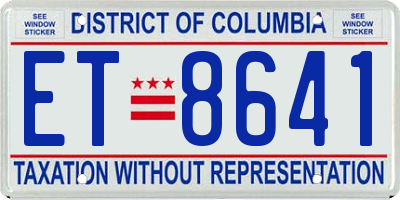 DC license plate ET8641