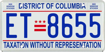 DC license plate ET8655