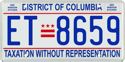 DC license plate ET8659