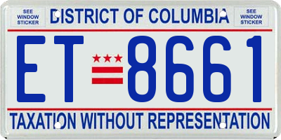 DC license plate ET8661