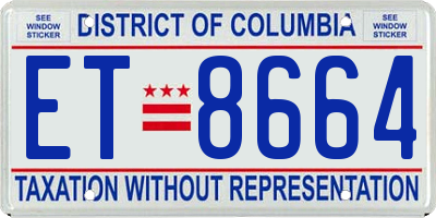 DC license plate ET8664
