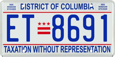 DC license plate ET8691