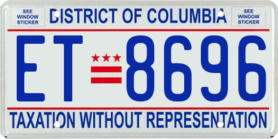 DC license plate ET8696
