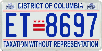 DC license plate ET8697