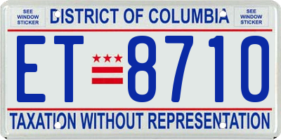 DC license plate ET8710