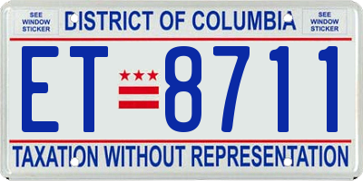 DC license plate ET8711