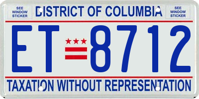 DC license plate ET8712