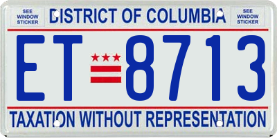 DC license plate ET8713