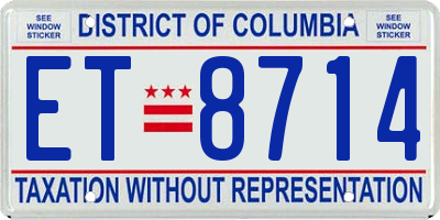 DC license plate ET8714