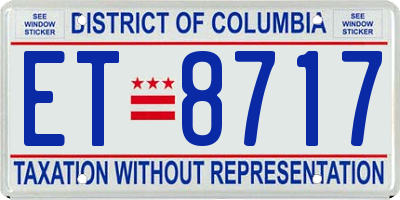 DC license plate ET8717