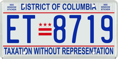 DC license plate ET8719