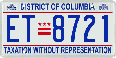 DC license plate ET8721