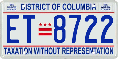 DC license plate ET8722