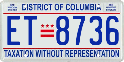DC license plate ET8736