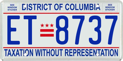 DC license plate ET8737