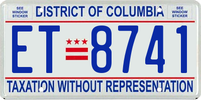 DC license plate ET8741