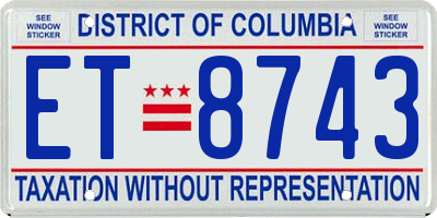 DC license plate ET8743