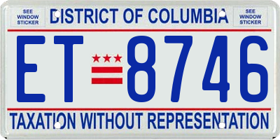 DC license plate ET8746