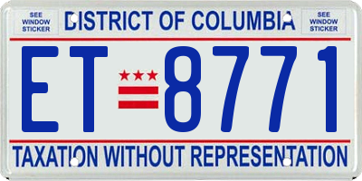 DC license plate ET8771