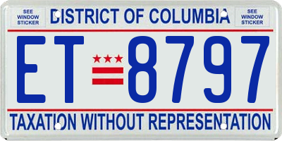 DC license plate ET8797