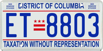 DC license plate ET8803