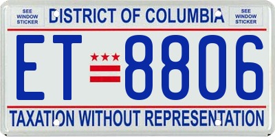 DC license plate ET8806