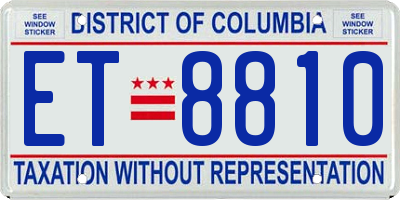 DC license plate ET8810
