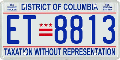 DC license plate ET8813