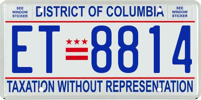 DC license plate ET8814